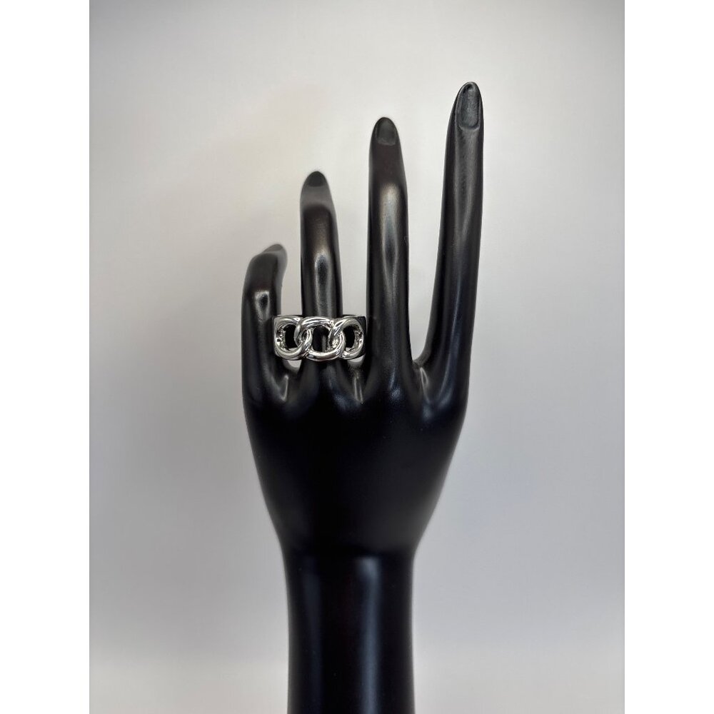 Lane Bryant Silver Tone Interlocking Chain Style Ring Size 10 NEW